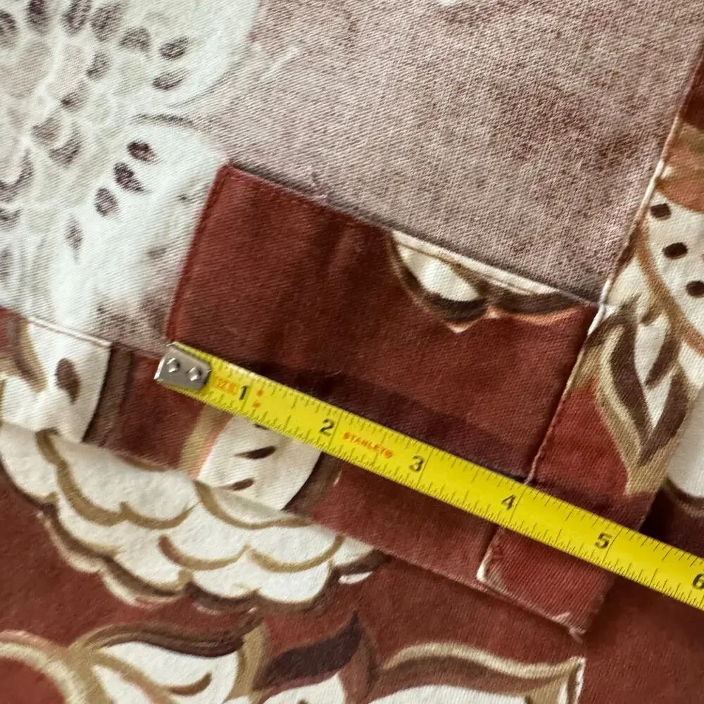 Pier One Imports Magdalene Clay Two Curtain Panels One Valance 100% Cotton